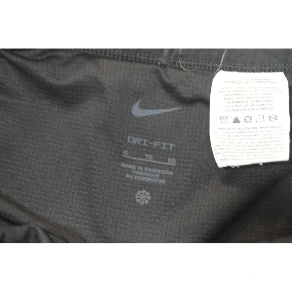 Nike Running Gym Shorts Mens XL Black Dri-FIT Mesh Back Zip Pocket Excellent